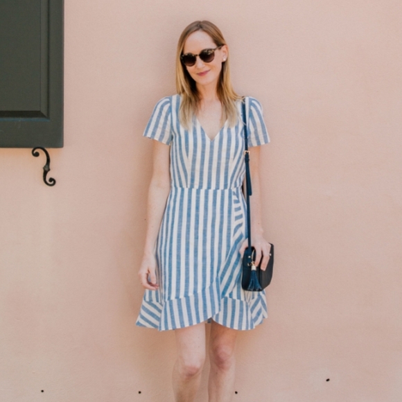 j crew faux wrap dress